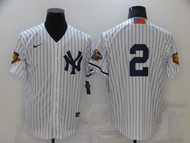 Men New York Yankees 2 No Name White Throwback Game 2021 Nike MLB Jersey